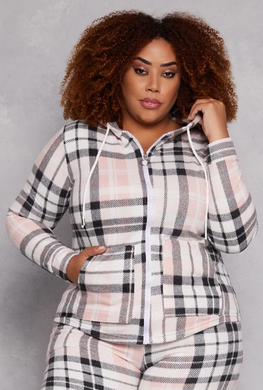 Plus Size Fleece Full Zip Hoodie