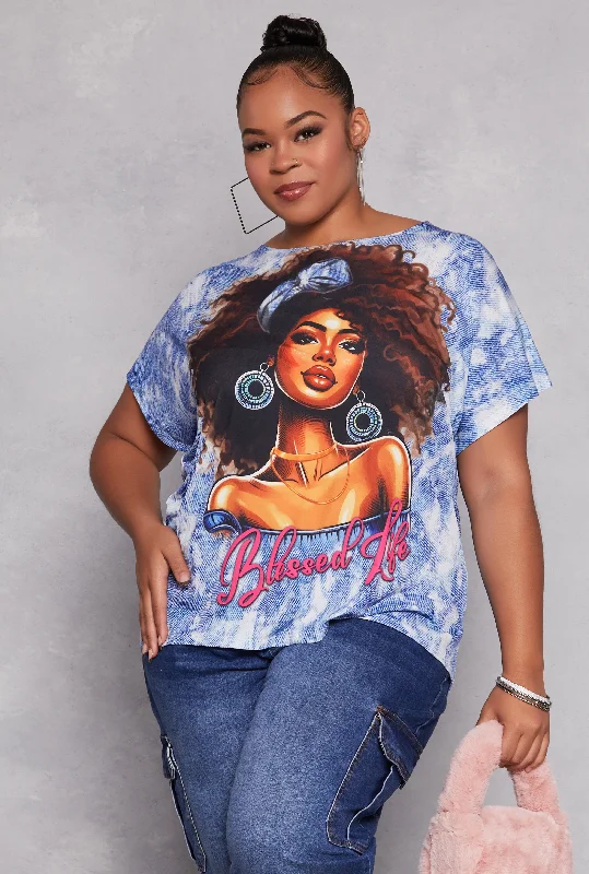 Plus Size Blessed Life Graphic Tee