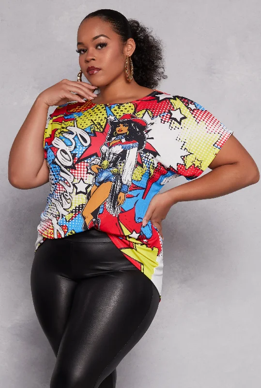 Plus Size Howdy Pop Art Graphic Tee