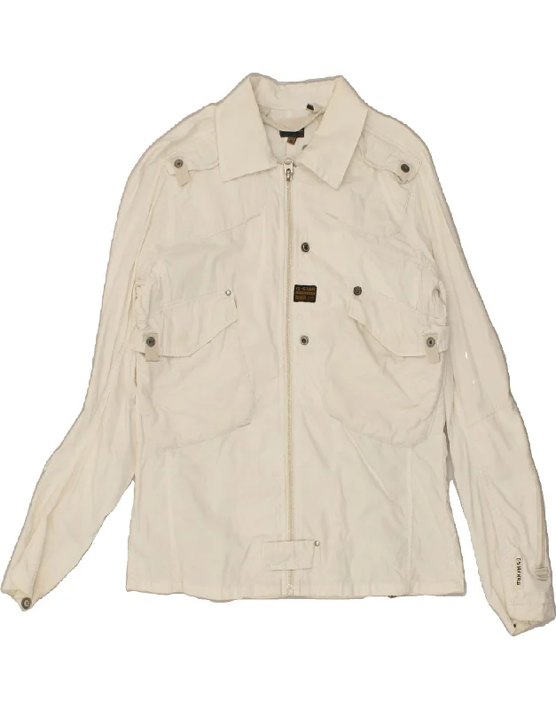 G-STAR Womens Utility Jacket UK 18 XL Off White Cotton