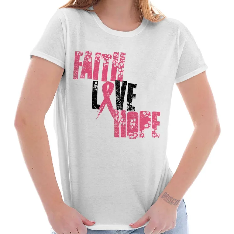 Pink Faith Love Hope Ladies T Shirt