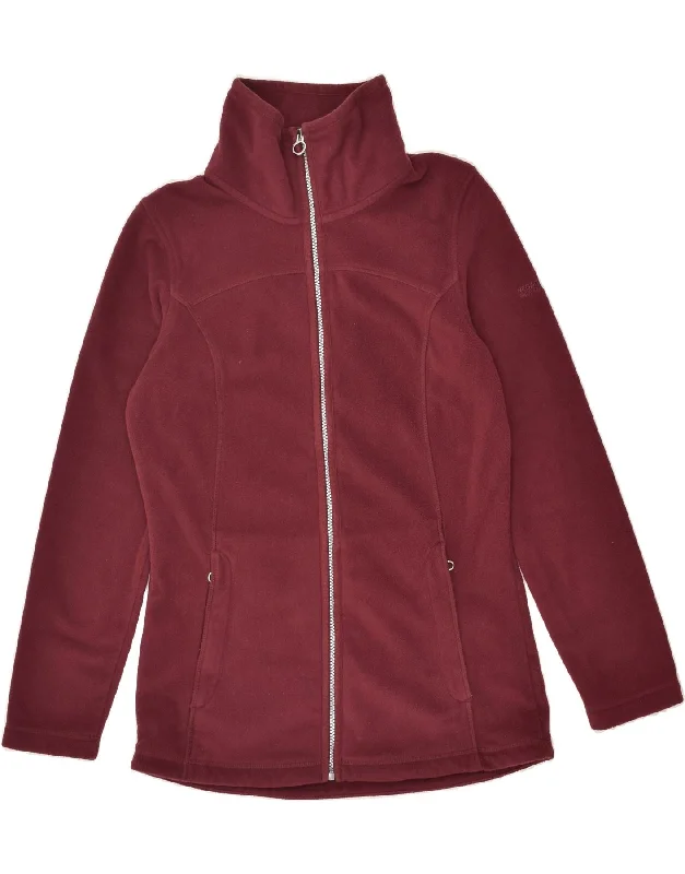 REGATTA Womens Fleece Jacket UK 12 Medium  Maroon Polyester