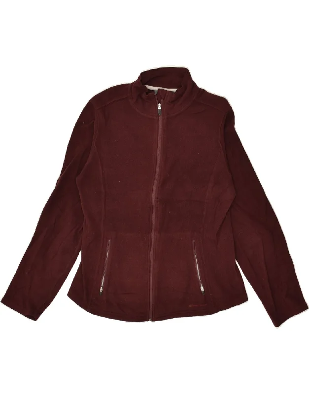 EDDIE BAUER Womens Fleece Jacket UK 12 Medium Burgundy Polyester