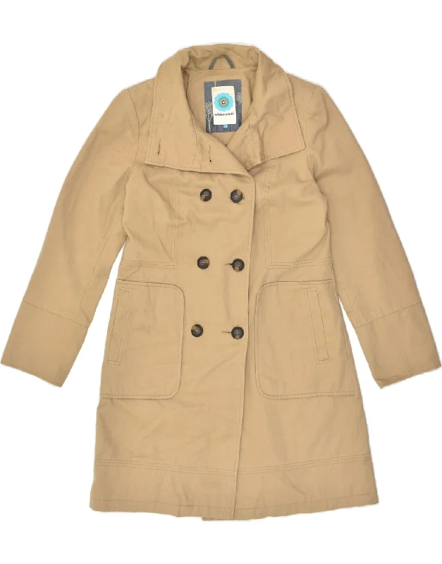 WHITE STUFF Womens Double Breasted Coat UK 10 Small Beige