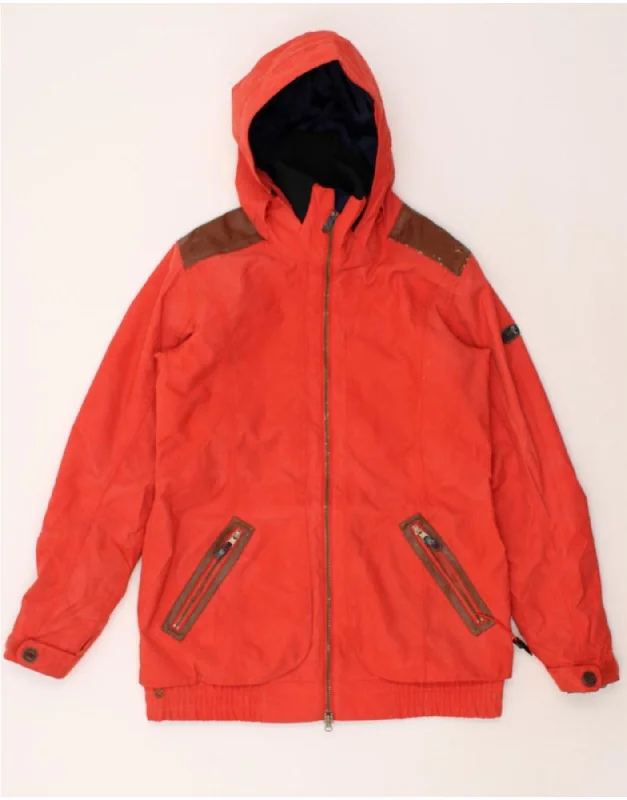 ROXY Womens Hooded Padded Jacket UK 18 XL Red Polyester