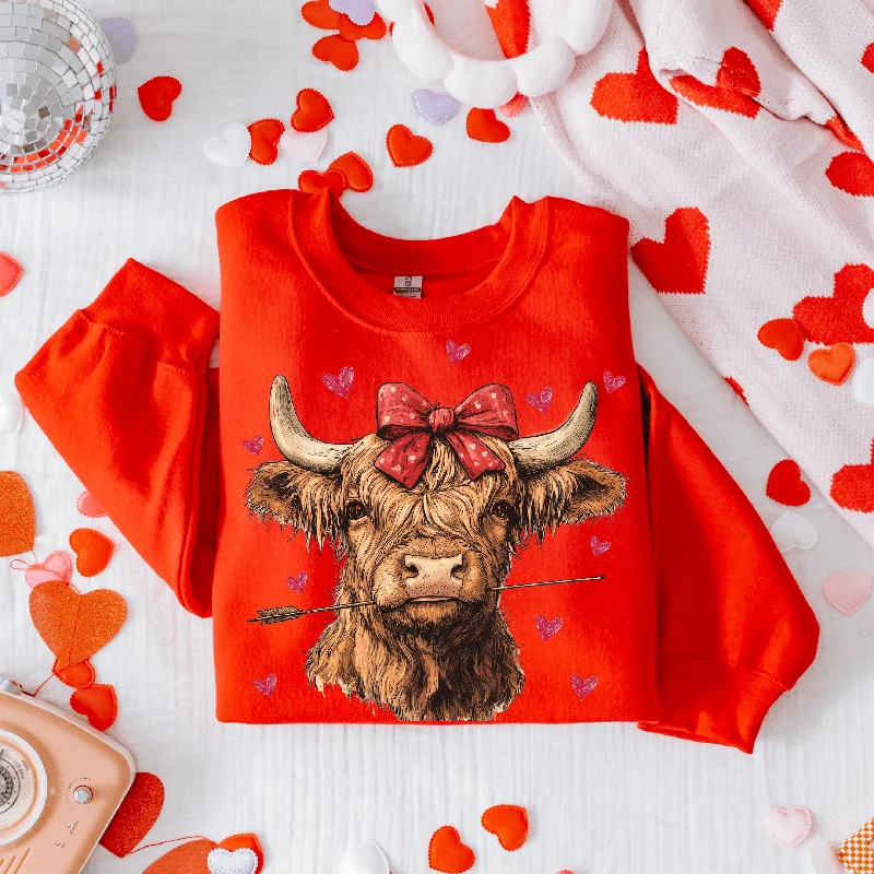 Highland Cow with Bow Sweatshirt