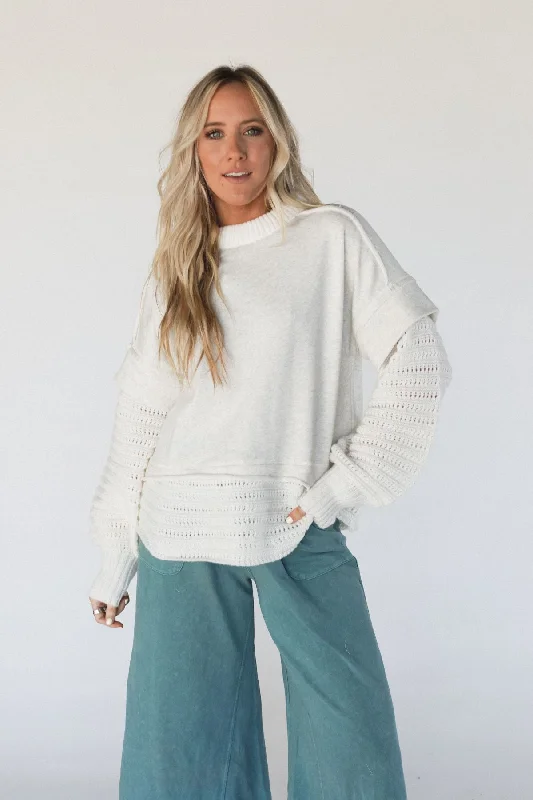 Moonrise Layered Sweater Top - Cream