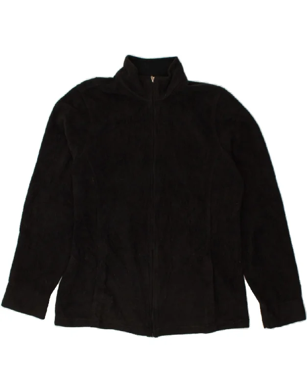 L.L.BEAN Womens Fleece Jacket UK 14 Medium Black Polyester