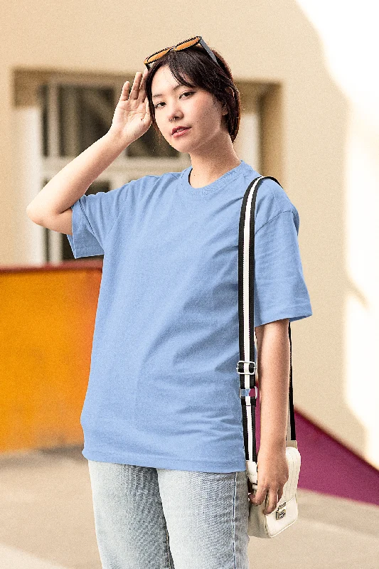 Basic Oversized T-shirts: Snow Blue