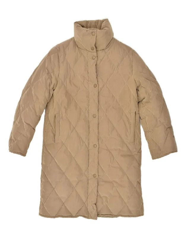 VINTAGE Womens Padded Coat EU 44 XL Beige