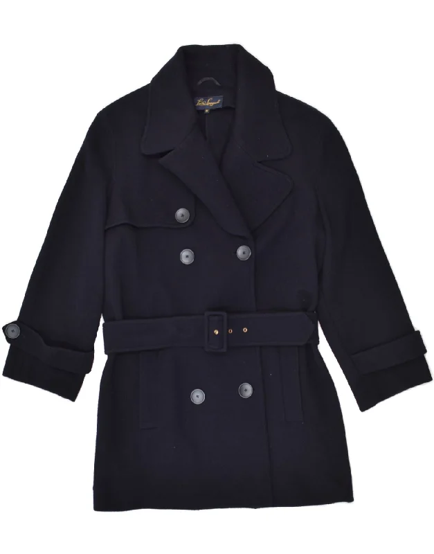 LUISA SPAGNOLI Womens Double Breasted Coat UK 14 Medium Navy Blue