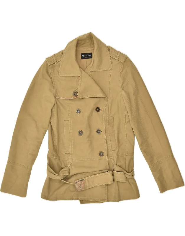 MASSIMO DUTTI Womens Military Jacket UK 10 Small Beige Cotton