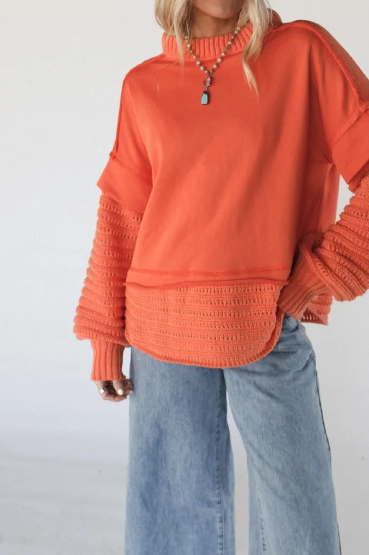 Moonrise Layered Sweater Top - Orange