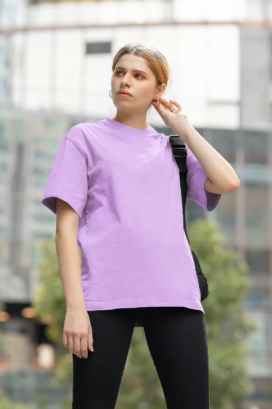 Basic Oversized T-shirt for Women: Lavender