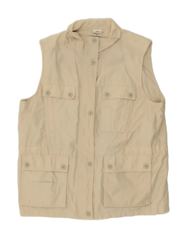 CRANE Womens Utility Gilet UK 16 Large Beige Cotton