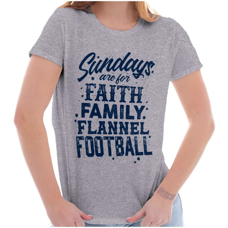 Faith Family Football Ladies T Shirt