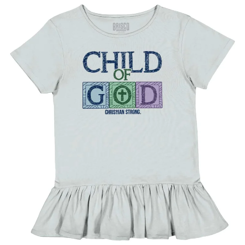 Child of God Toddler Ruffle Bottom T-shirt