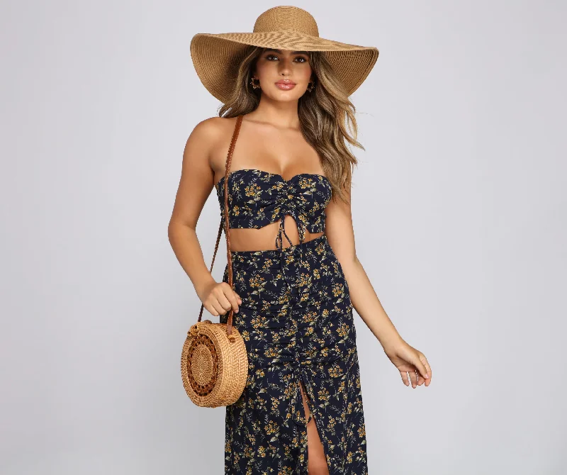 Ditsy Floral Ruched Tube Top