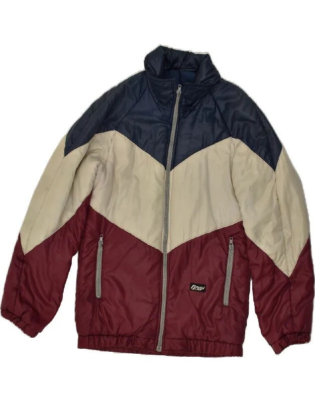 BRUGI Womens Padded Jacket IT 44 Medium Maroon Colourblock Polyamide