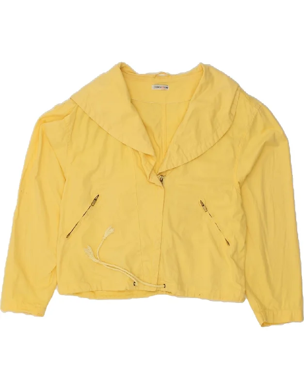 VINTAGE Womens Bomber Jacket UK 18 XL Yellow