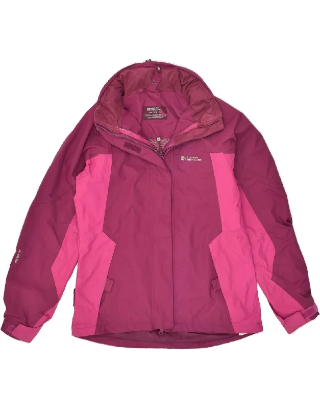 MOUNTAIN WAREHOUSE Womens Loose Fit Hooded Rain Jacket UK 10 Small Pink