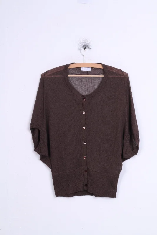 Angeli Martinero Womens L Jumper Short Sleeve Brown Sweater Italy