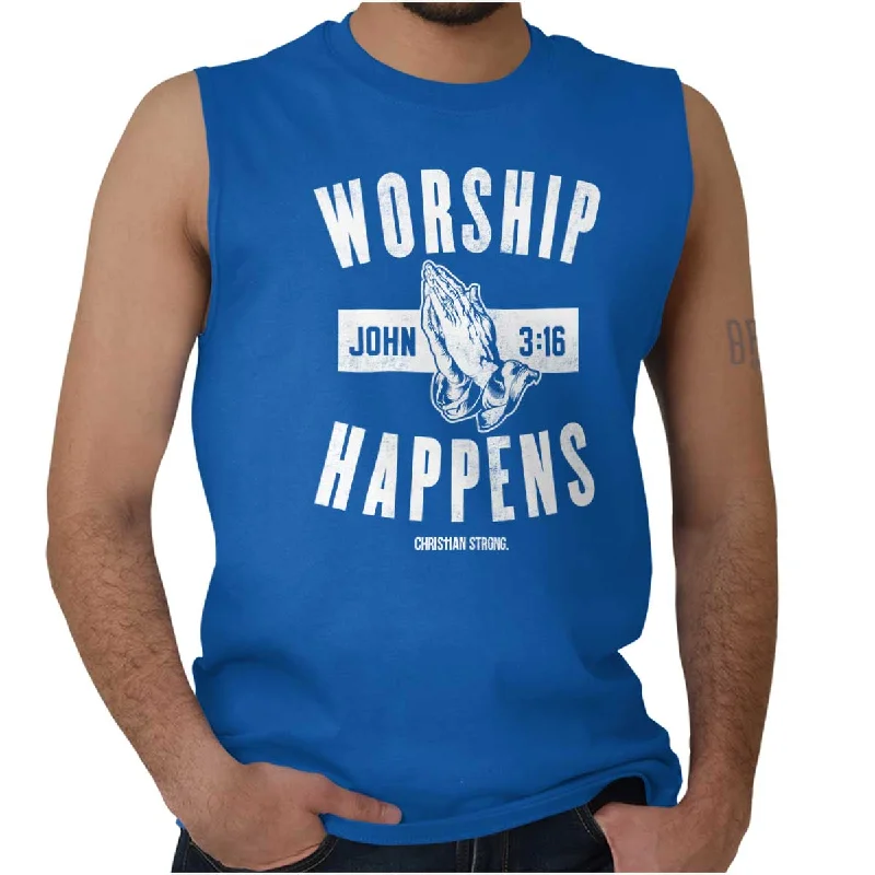 Worship Happens Sleeveless T Shirt