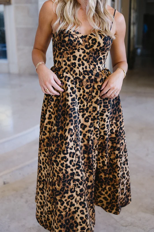 Tatiana Midi Dress - Leopard