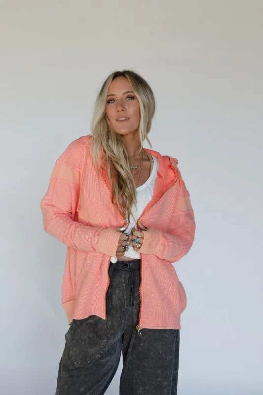 Sunset Shores Hoodie Sweater - Peach