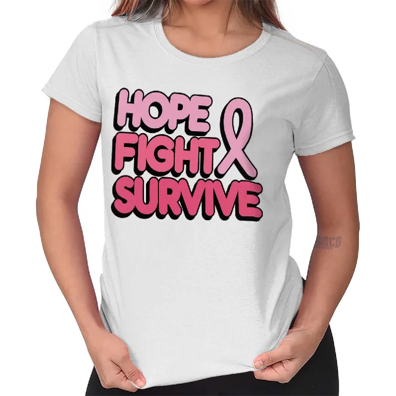 Hope Fight Survive BCA Ladies T Shirt