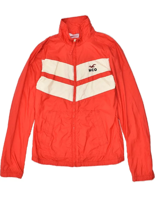 HOLLISTER Womens Rain Jacket UK 16 Large Orange Nylon