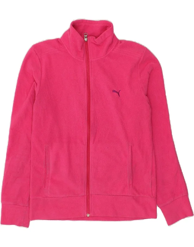 PUMA Womens Fleece Jacket UK 14 Medium Pink