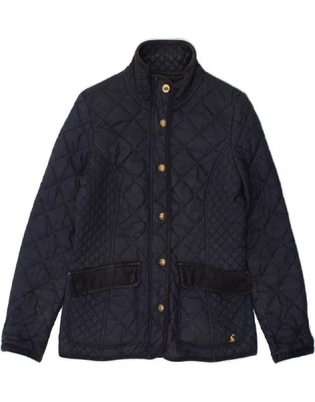 JOULES Womens Quilted Jacket UK 10 Small  Navy Blue Polyamide