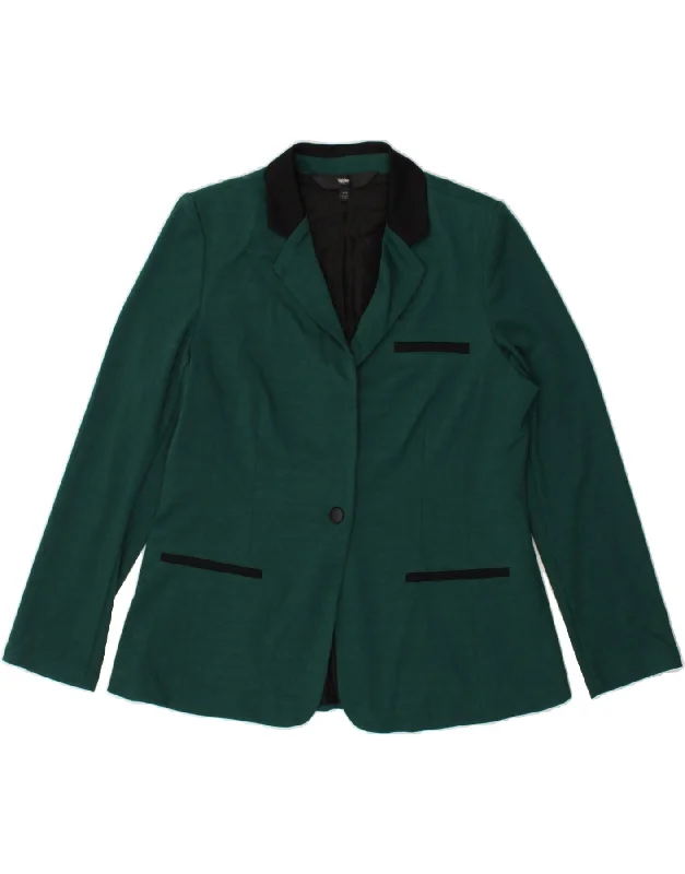 MOSSIMO Womens Tall 1 Button Blazer Jacket UK 18 XL Green Polyester