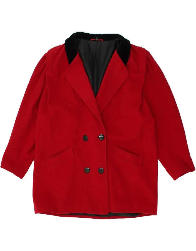 YESSICA Womens Loose Fit Double Breasted Coat EU 46 XL Red