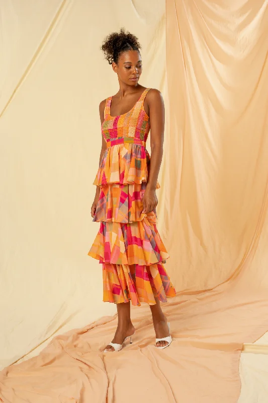 Alma Sleeveless Tiered Maxi Dress