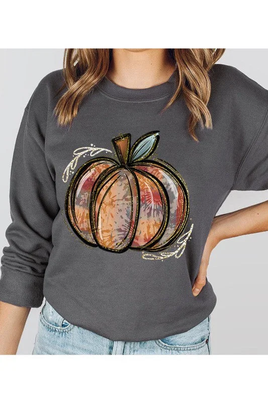 Tie Dye Pumpkin Unisex Fleece Sweatshirt