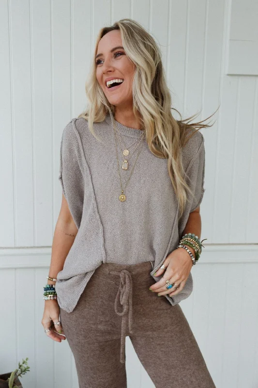 Magic Ahead Sweater Top - Mocha