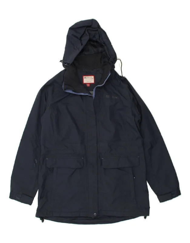 MOUNTAIN WAREHOUSE Womens Hooded Rain Jacket UK 16 Large Navy Blue