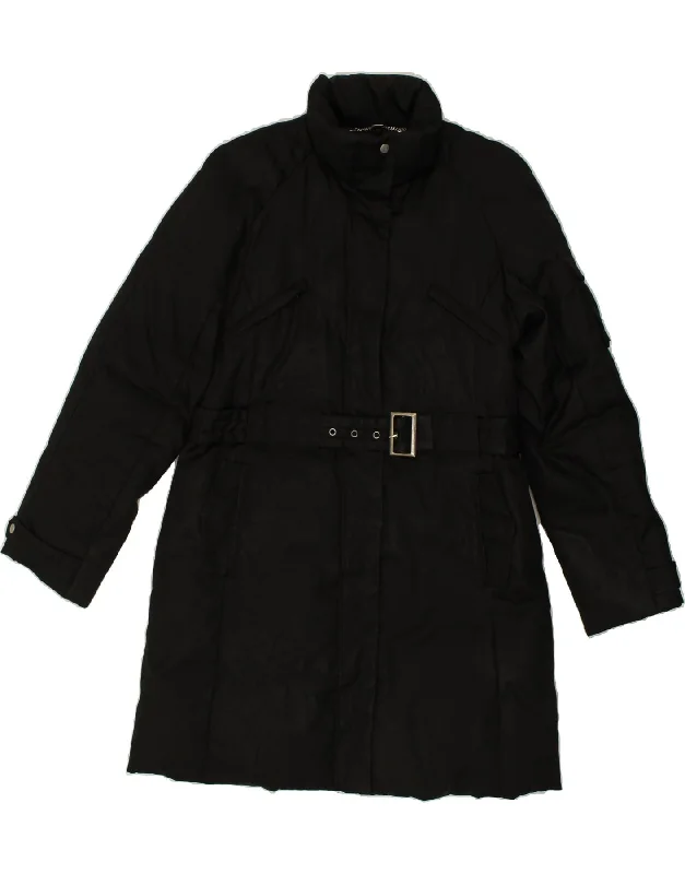 TRUSSARDI Womens Padded Coat IT 48 XL Black Polyester