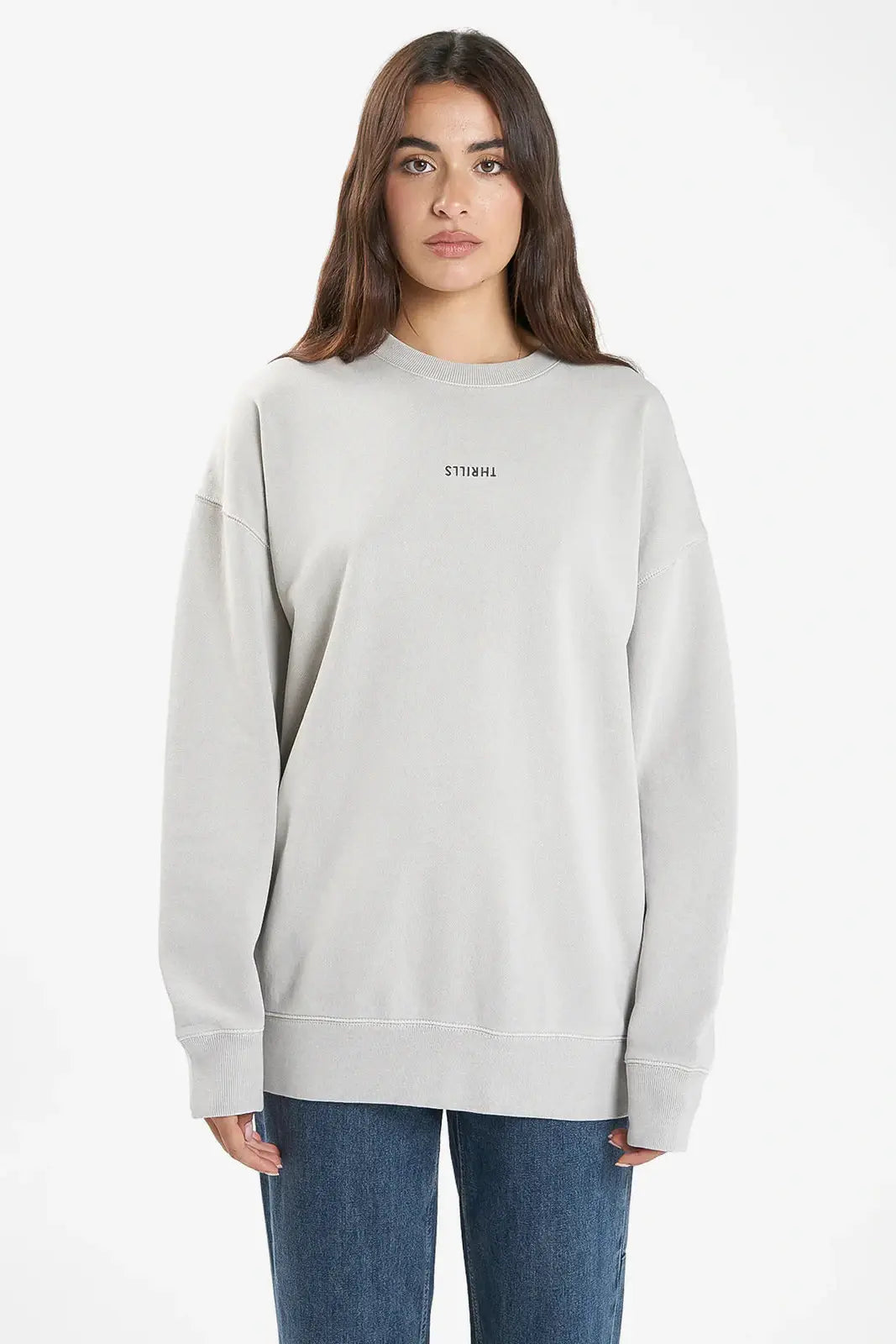 THRILLS Minimal slouch crew - Oyster grey