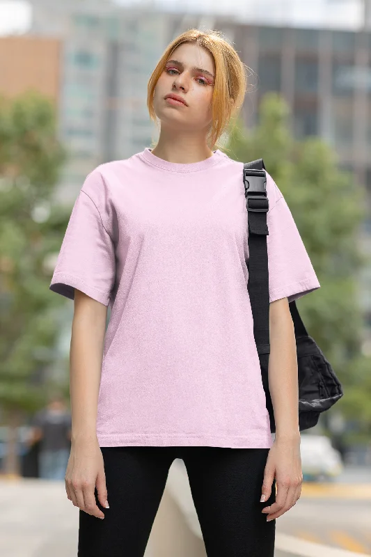 Basic Oversized T-shirt for Women: Baby Pink