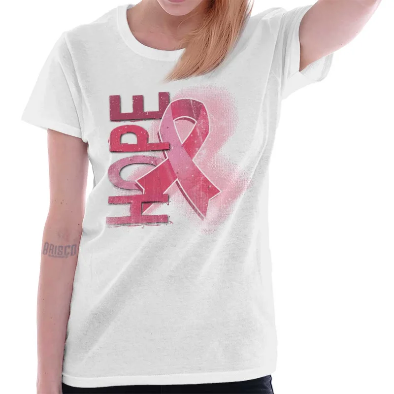 Hope Pink Ribbon Ladies T Shirt