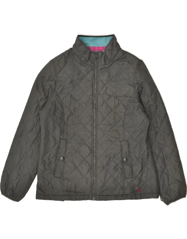 JOULES Womens Originals Quilted Jacket UK 16 Large  Grey Polyester