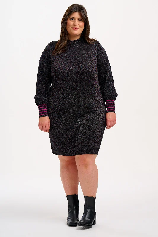 Julieta Knit Dress - Black, Rainbow Sparkle