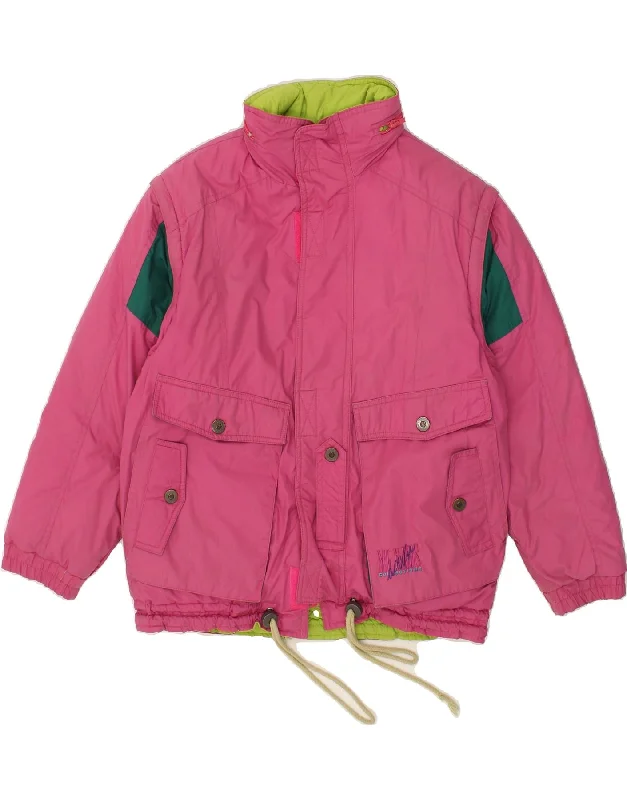 MC KEES Womens Hooded Reversible Padded Jacket UK 16 Large Pink