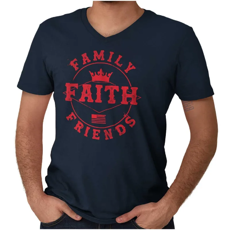 Faith Family Friends V-Neck T Shirt