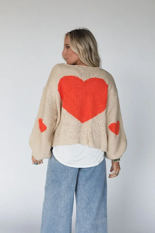 Hearts Desire Knit Cardigan - Orange