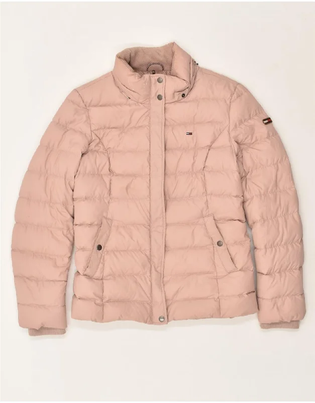 TOMMY HILFIGER Womens Padded Jacket UK 14 Medium Pink Polyester