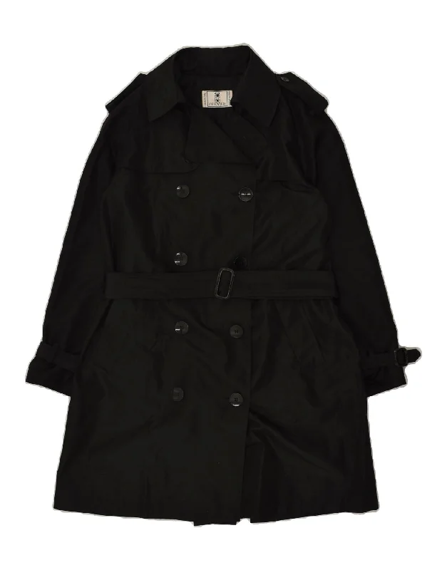 OLIVER Womens Trench Coat EU 42 Large Black Polyester